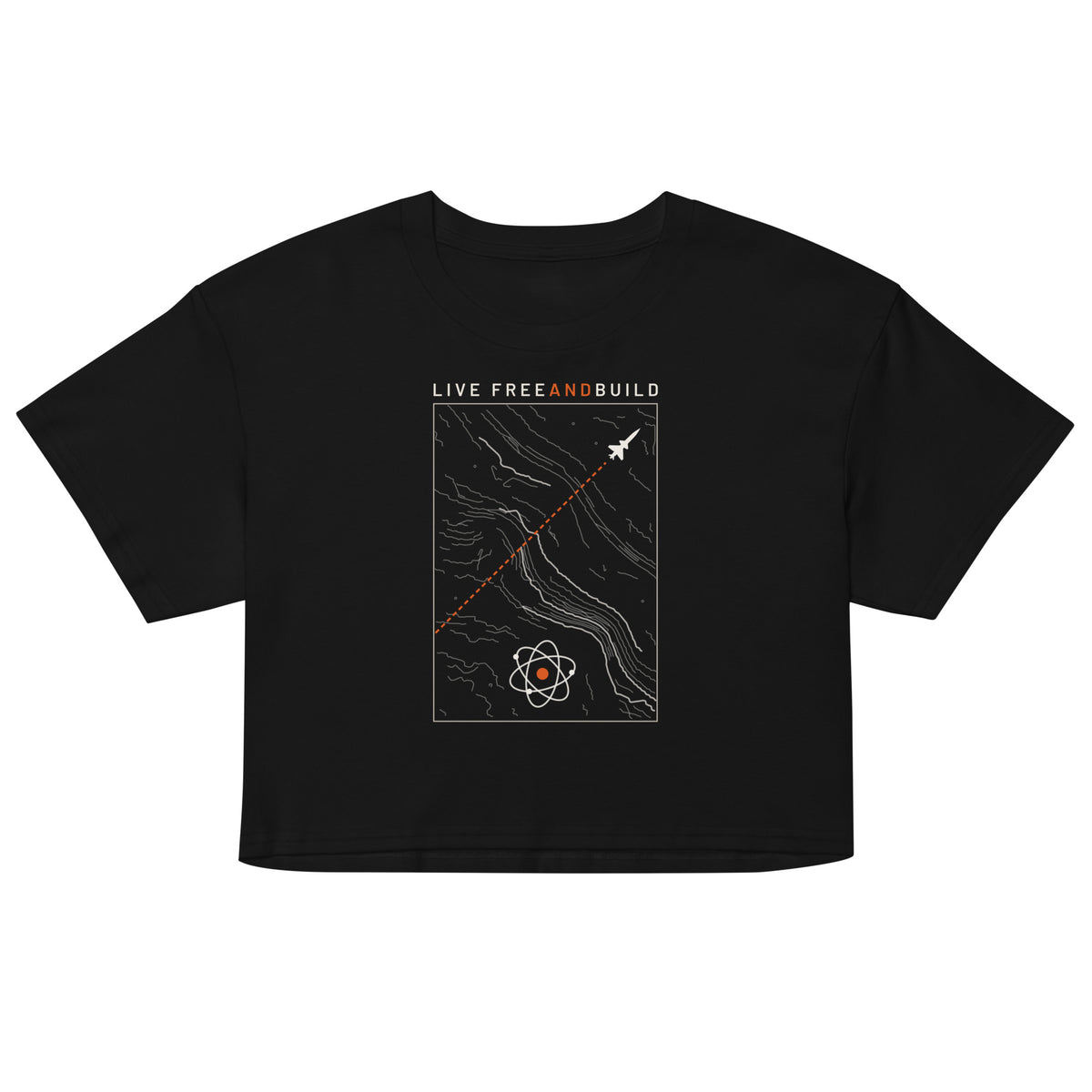 Women’s crop top: Live Free and Build